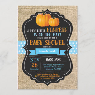Kleine Pumpkin Baby Shower Einladungskarte Burlap Einladung