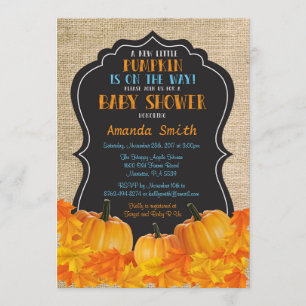 Kleine Pumpkin Baby Shower Einladungskarte Burlap Einladung