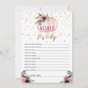 Kleine Pumpkin-Babydusche wünscht sich ein Baby Hinweiskarte