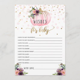 Kleine Pumpkin-Babydusche wünscht sich ein Baby Hinweiskarte