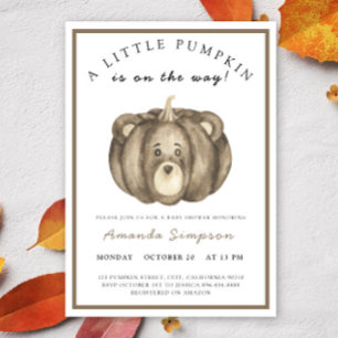 Kleine Pumpkin Bear Fall Baby Dusche Einladung