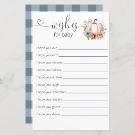 Kleine Pumpkin Boy Babydusche wünscht sich ein Bab