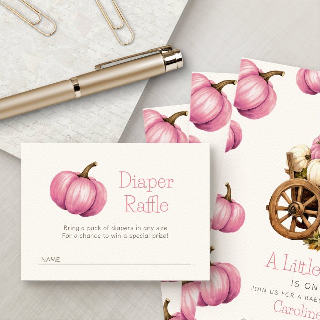 Kleine Pumpkin Diaper Raffle Dusche Begleitkarte (Von Creator hochgeladen)