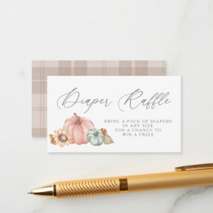 Kleine Pumpkin Diaper Raffle Tickets Begleitkarte