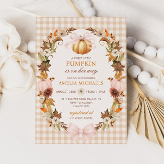 KLEINE PUMPKIN Einladung zur Baby Shower im Herbst