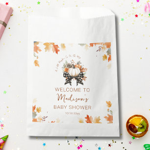 Kleine Pumpkin Fall Baby Dusche Bläschen & Kariert Geschenktütchen