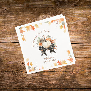 Kleine Pumpkin Fall Baby Dusche Bläschen & Kariert Serviette