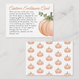 Kleine Pumpkin Fall Custom Baby Dusche Begleitkarte