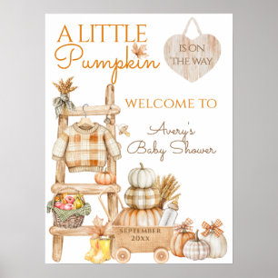 Kleine Pumpkin Fall lokale Grown Baby Dusche Poster