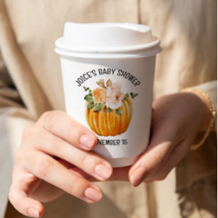 Kleine Pumpkin Floral Fall Baby Dusche Pappbecher