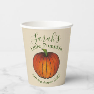 Kleine Pumpkin Kinderdusche Neue Anreise Herbst Pappbecher
