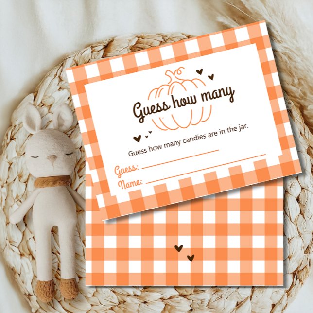 Kleine Pumpkin Vintage Babydusche schätzt wie viel Begleitkarte (Von Creator hochgeladen)