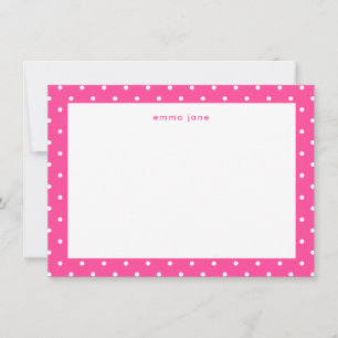 Kleine Punkte Hot Pink Personalisiert Mitteilungskarte
