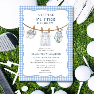 Kleine Putter Blue Golf Wäscheleine Baby Shower Einladung