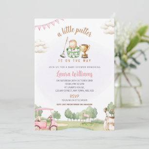 Kleine Putter-Golf-Baby-Shower-Einladung Rosa Mädc Einladung