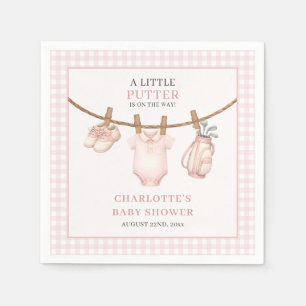 Kleine Putter Pink Golf Wäscheleine Baby Shower Serviette