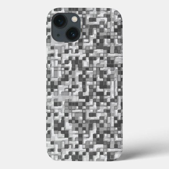 Kleine Quadrate in Grautönen bis klar Case-Mate iPhone Hülle (Rückseite)