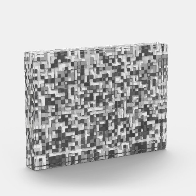 Kleine Quadrate in Grautönen bis klar Fotoblock (Links)