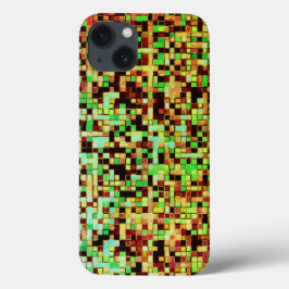 Kleine Quadrate oder Kachel in Grün und Orange Case-Mate iPhone Hülle