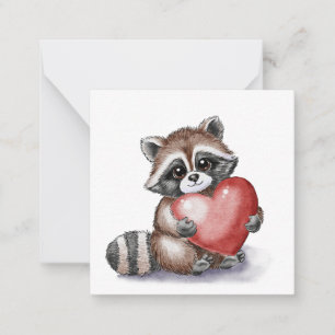 Kleine Raccoon Flat Mitteilungskarte