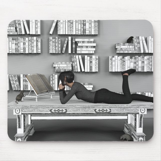 Kleine rat de Bibliothèque (Bücherwurm) Mousepad (Vorne)