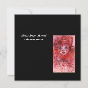 KLEINE RED CLOWN, Pink Black Birthday Party laden Einladung