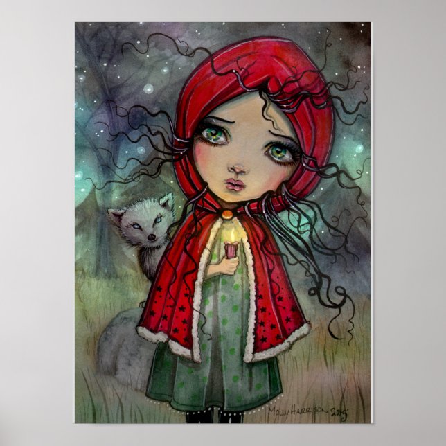Kleine Red Riding Hood Big Eye Baby Puppenkunst Poster (Vorne)