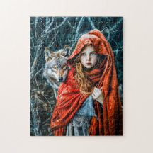 Kleine Red Riding Hood mit dem Wolf