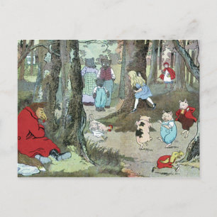 Kleine Red Riding Hood: Seiten beenden Postkarte