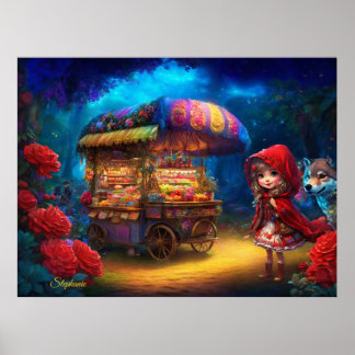 Kleine Red Riding Hood & The Wolf Poster