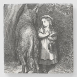 Kleine Red Riding Hood trifft auf den großen Bad W Steinuntersetzer