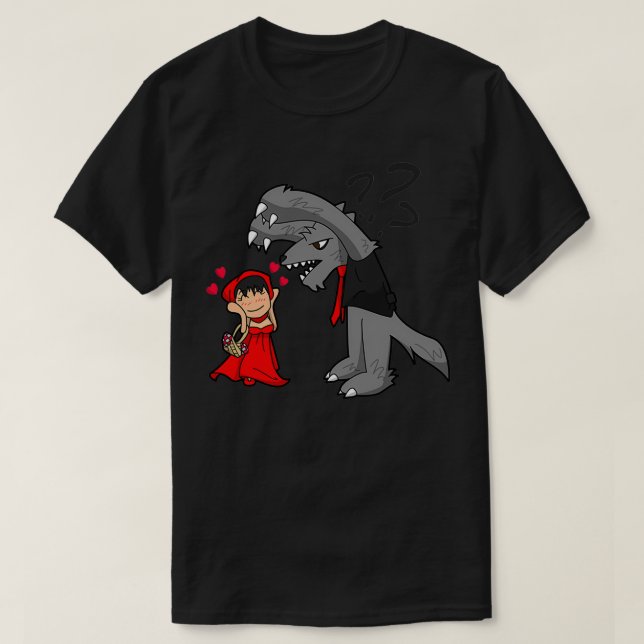 Kleine Red Riding Hood und der Wolf T-Shirt (Design vorne)