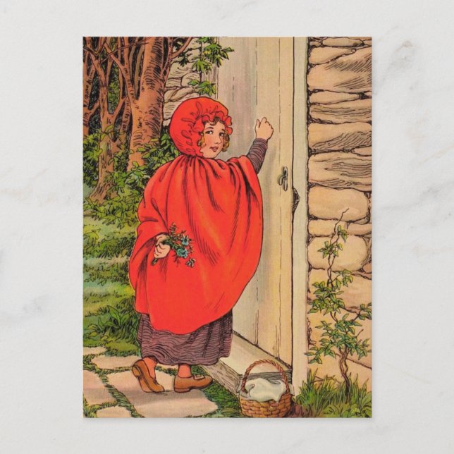 Kleine Red Riding Hood Vintag Postkarte (Vorderseite)