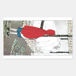 Kleine Red Riding Hood: Was für tolle Ohren du has Rechteckiger Aufkleber