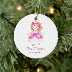 Kleine Redhead Princess Personalisiert Baby's 1. Keramik Ornament