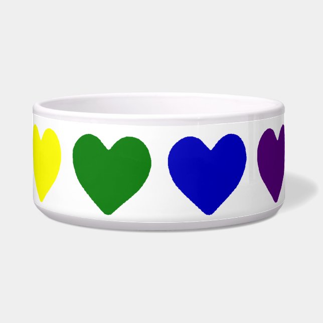 Kleine Regenbogen-Herzen Napf (Vorderseite)