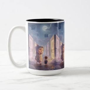 Kleine Reisende unter dem Mond Zweifarbige Tasse