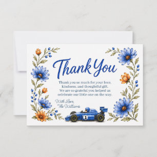 Kleine Rennfahrer Formel Eins Baby Shower Dankeska Dankeskarte