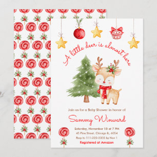 Kleine-Rentiere-Christmas-Baby-Party Einladung