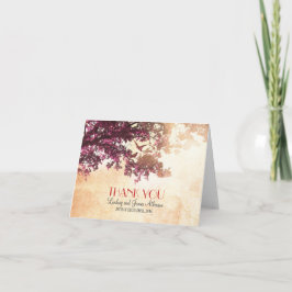 Kleine romantische Dankescharte mit rosa Baum Dankeskarte