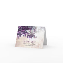 Kleine romantische Dankkarte mit lila Baum
