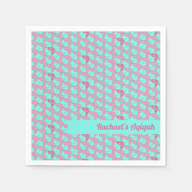 KLEINE, rosa Aquamarines Muster, Aqiqah Babydusche Serviette (Vorderseite)