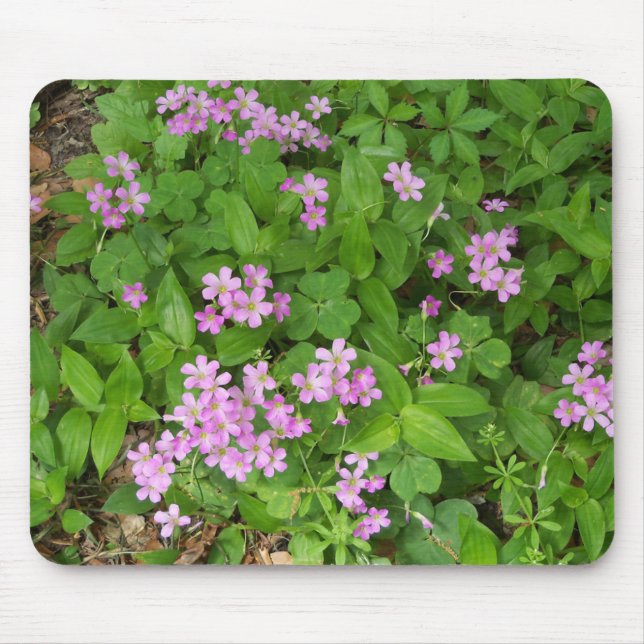 Kleine, rosa, delikate Wildblumen Mousepad (Vorne)