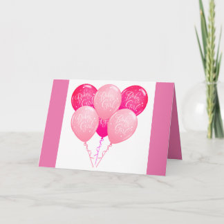 Kleine rosa Freude Baby Mädchen Glückwünsche Karte