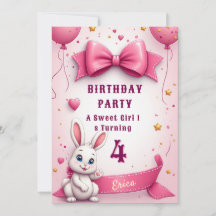 Kleine rosa Häschen-Geburtstagswünsche 🐰