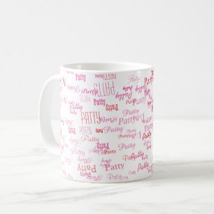 kleine rosa Namen typografische Tasse für sie
