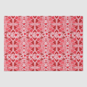 Kleine rosa rote Herzen Valentinisches Kunsthandwe Seidenpapier