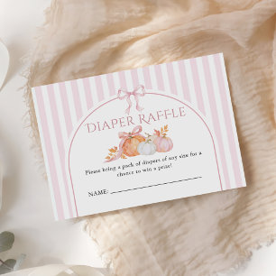 Kleine rosa Schleife Kürbis Baby Shower Windel-Raf Begleitkarte