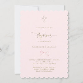 kleine rosa Schleife | Taufe Einladung