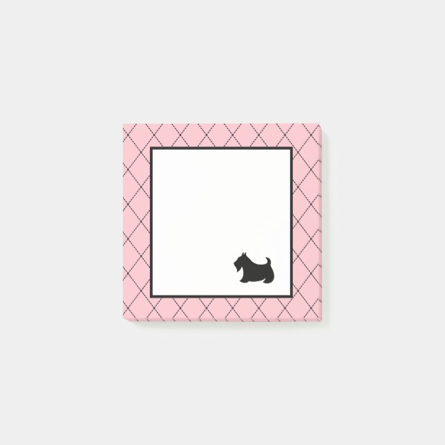 Kleine rosa schottische Terrier-Post-it-Notizen Post-it Klebezettel (Vorderseite)